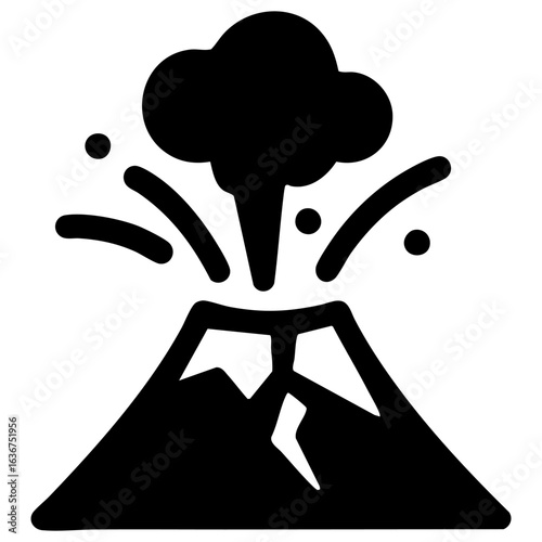 volcano erupting VECTOR ICON