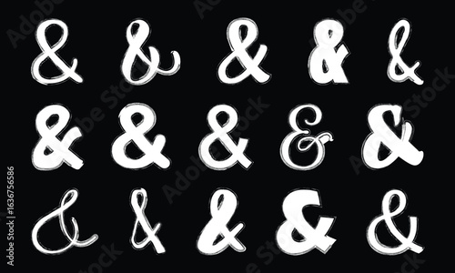 Black ampersand symbol, union sign and