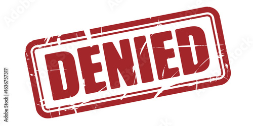 Red denied stamp with distressed texture