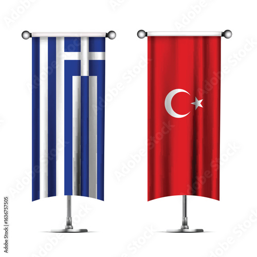 Illustration Vector Featuring Greece and Turkiye Identity