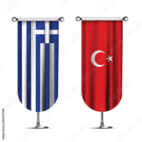 Illustration Vector Featuring Greece and Turkiye Identity