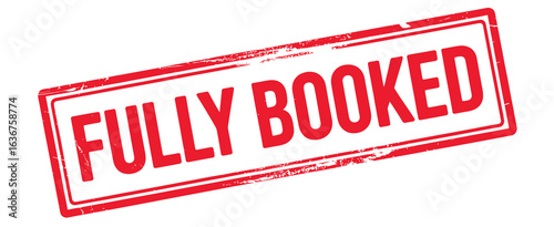 Red stamp with fully booked text