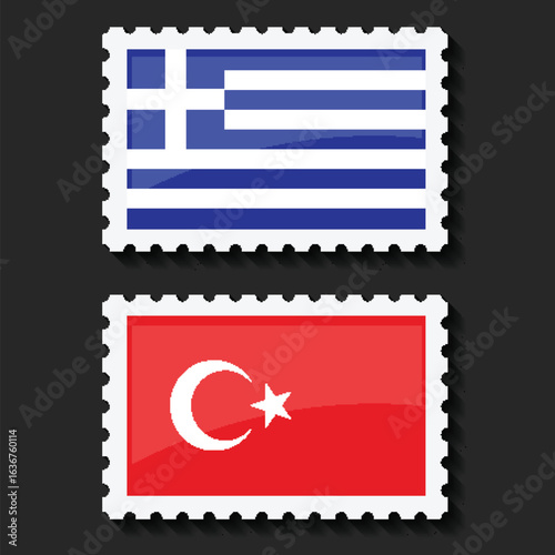 Illustration Vector Featuring Greece and Turkiye Identity