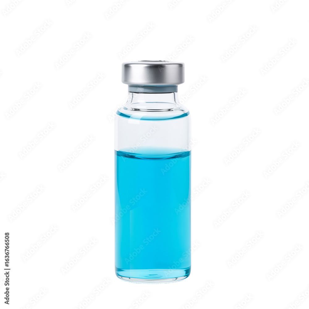 Clear Glass Vial with Blue-Tinted Liquid – Symbol of Precision, Purity, and Medical Innovation Clear Glass Vial with Blue-Tinted Liquid – Symbol of Precision, Purity, and Medical Innovation
