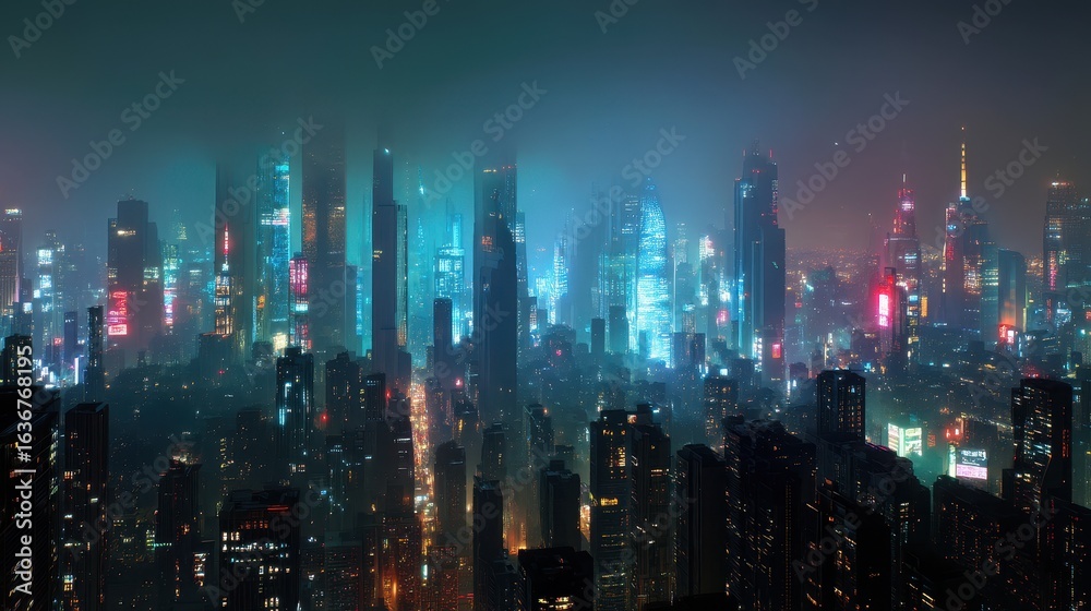 Fototapeta premium night city lights