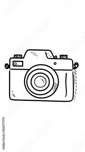 Simple hand-drawn camera illustration