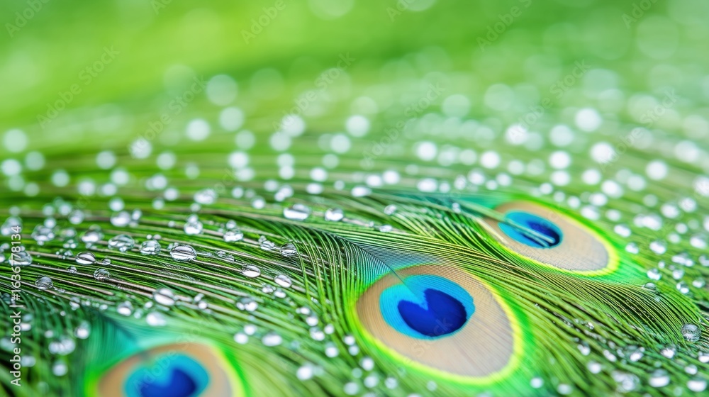 Naklejka premium Colorful peacock feathers, Shallow Dof