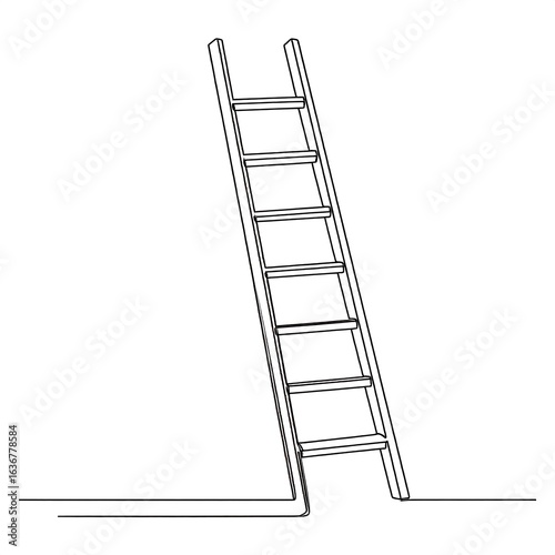 Simple illustration of a leaning ladder