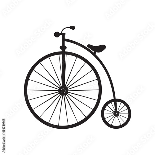 Vintage Penny Farthing Bicycle Design Silhouette