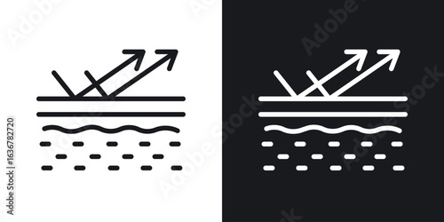 Wrinkles face reflection icons. Illustration of outline icons