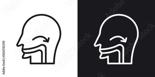 Swallowing reflex icons. Illustration of outline icons