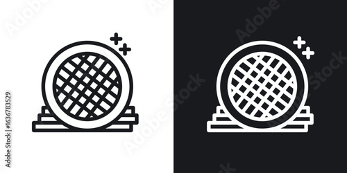 Stroopwafel cookies icons. Illustration of outline icons