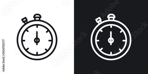 Stop watch icons. Illustration of outline icons