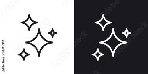 Shine icons. Illustration of outline icons
