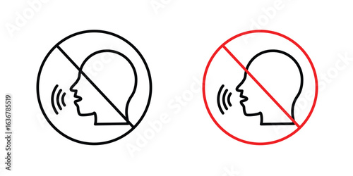 No talking signs. Illustration of outline icons