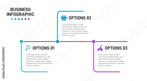 Progress bar featuring 3 arrow-shaped elements, symbolizing the three stages of business strategy and progression. Clean timeline infographic design template. Vector for mobile presentation.