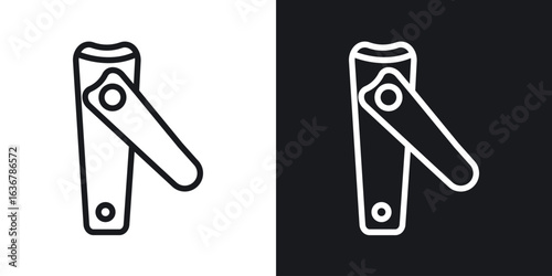 Nail clipper icons. Illustration of outline icons
