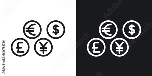 Money icons. Illustration of outline icons