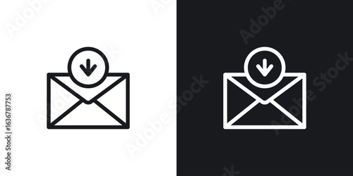 Inbox icons. Illustration of outline icons