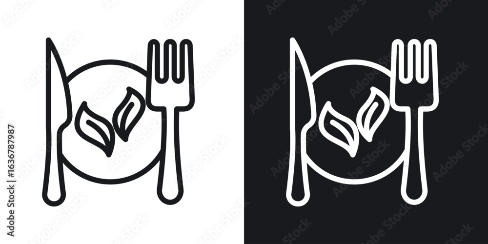 Fototapeta premium Healthy food icons. Illustration of outline icons