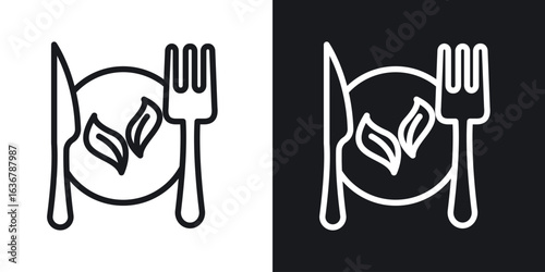 Healthy food icons. Illustration of outline icons