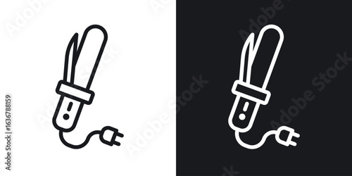 Hair curler icons. Illustration of outline icons