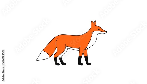 Simple profile view of a fox