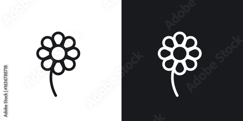 Flowers icons. Illustration of outline icons