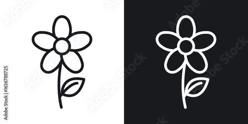 Flower icons. Illustration of outline icons