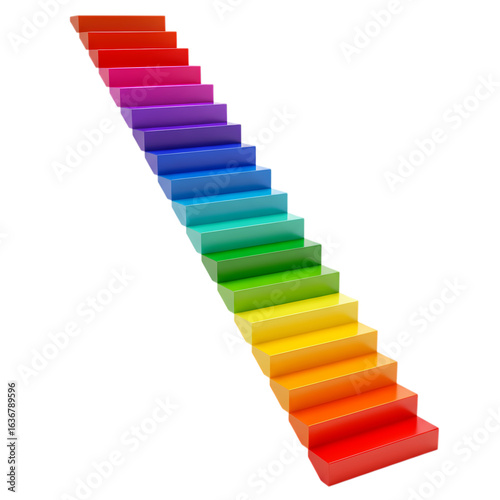 Rainbow Staircase: Abstract Colorful Steps to Success