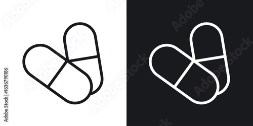 Capsule icons. Illustration of outline icons