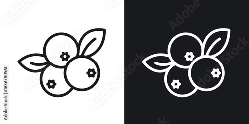 Blueberry icons. Illustration of outline icons