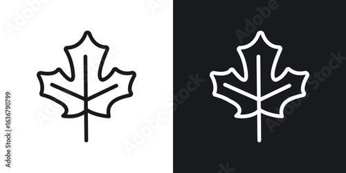 Autumn leaf canadian icons. Illustration of outline icons