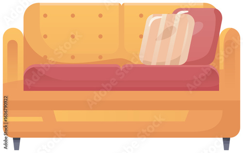 sofa and pillows furniture icon