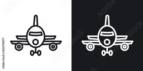 Airplane icons. Illustration of outline icons