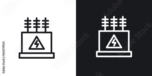 Transformer icons. Illustration of outline icons