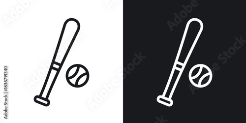 Baseball icons. Illustration of outline icons