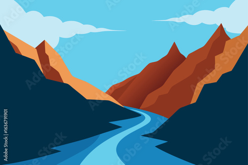 a mountain river rushing through a rocky gorge