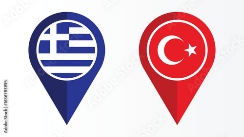 Illustration Vector Featuring Greece and Turkiye Identity