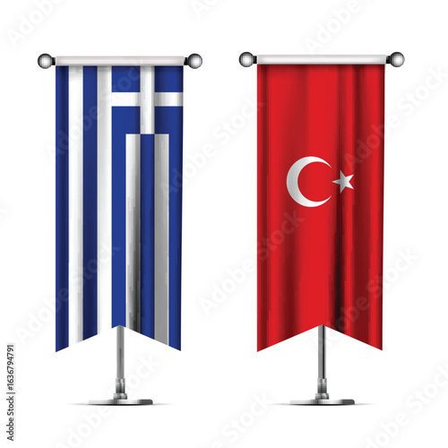 Illustration Vector Featuring Greece and Turkiye Identity