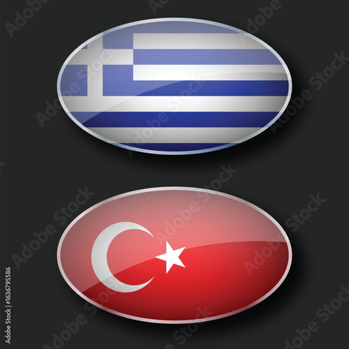 Illustration Vector Featuring Greece and Turkiye Identity