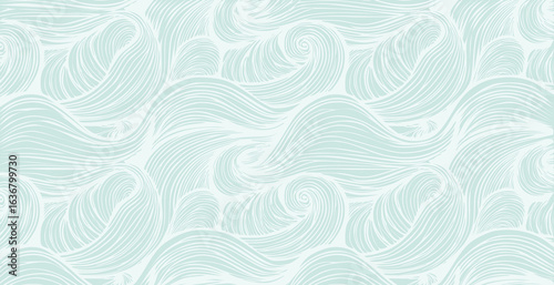 hand drawn abstract  pattern print, ocean waves, simple modern design wallpaper.