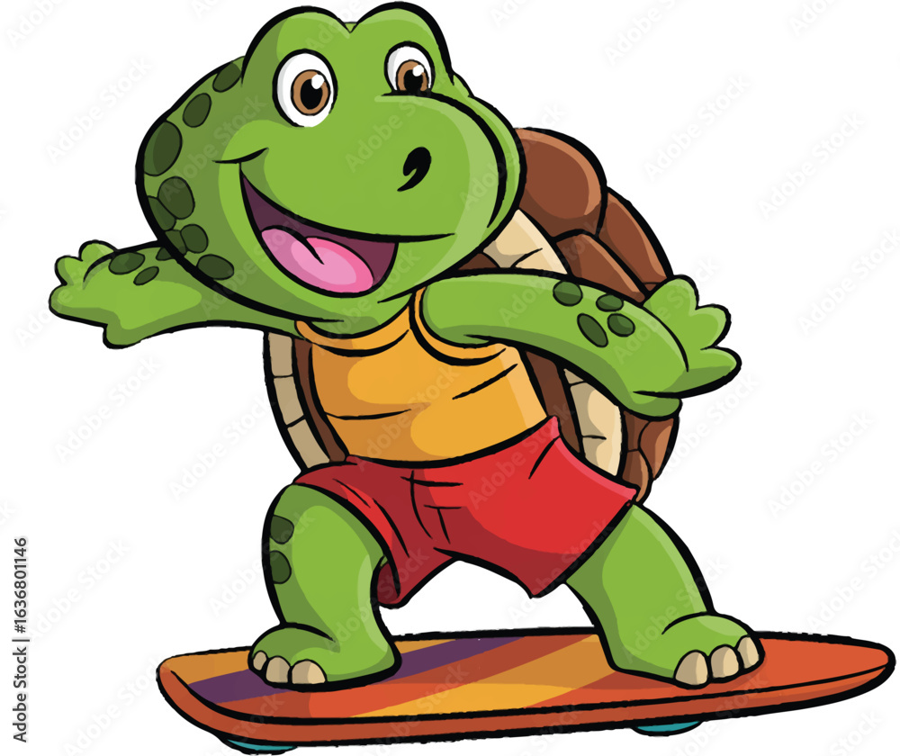 Fototapeta premium funny turtle cartoon