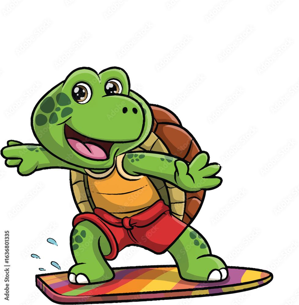 Obraz premium funny turtle cartoon