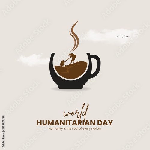 World Humanitarian Day Creative Ads Design. Humanitarian Day help protection icon isolated on a Template for the background. Humanitarian Day Poster, vector, illustration, August 19. Important day
