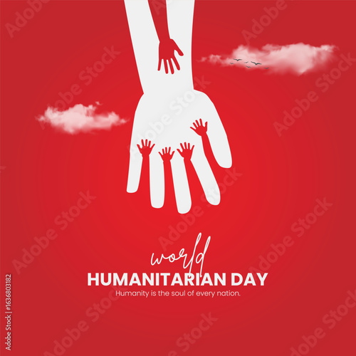 World Humanitarian Day Creative Ads Design. Humanitarian Day help protection icon isolated on a Template for the background. Humanitarian Day Poster, vector, illustration, August 19. Important day
