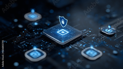 Futuristic Tech Shield Circuitry