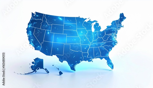 Stylized Digital Map of the USA