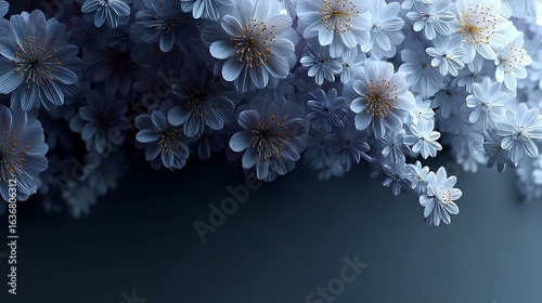 Three-dimensional sculpted flower petal arrangement high resolution photo