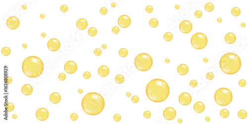 Omega 3 or 6, fish oil golden bubbles texture.